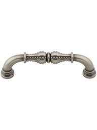 Prestige Beaded Cabinet Pull - 3 3/4 inch Center-to-Center in Distressed Pewter.